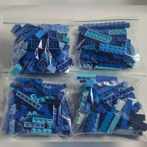 Lego Lot Mixed Blue Bricks & Plates 8oz